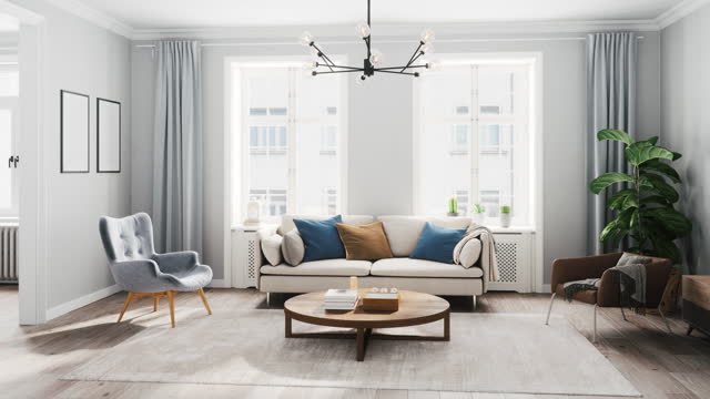 Scandinavian Style Cozy Living Room Interior