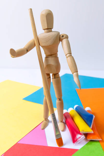 istock WOODEN DOLLY FOR DRAWING AND PAINTING CLASSES. 1997862836