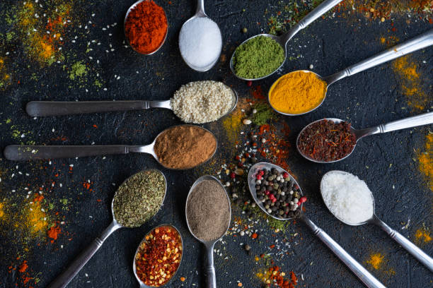istock Lentils, Thyme, Cinnamon, Rice, Chickpeas, Red Pepper, Black Pepper, Tarhana, Corn  Various Spices, Legumes and Herbs on Black Background Photo, Uskudar Istanbul, Turkiye (Turkey) 1997961359