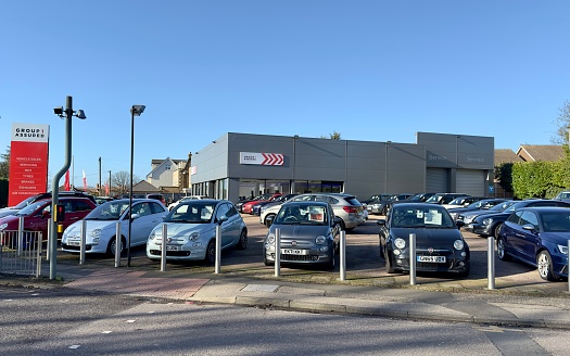 Billericay, UK - January 26, 2024: Group 1 Assured second hand car dealership in Billericay, Essex, UK.