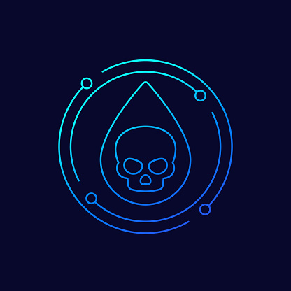 toxin or toxicity icon, linear design