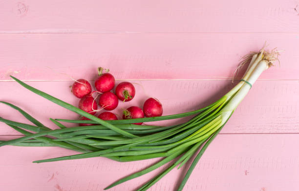 Red Radish , Green Salad and fresh onion