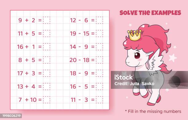 Istock Math Problems Math Game For Kids Addition And Subtraction Stock Illustration ...