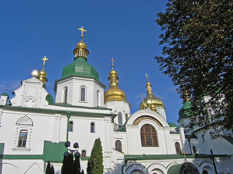 Domes of the ancient St. Sophia Cathedral in Kyiv