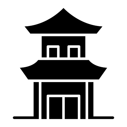 Chinese House icon vector image. Can be used for Type of Houses.