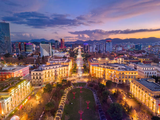 Tirana, Albanian Capital from drone