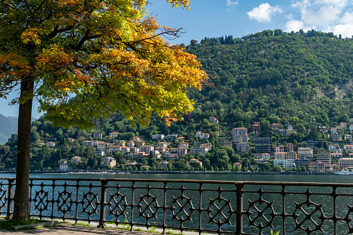 Como on the banks of Lake Como.