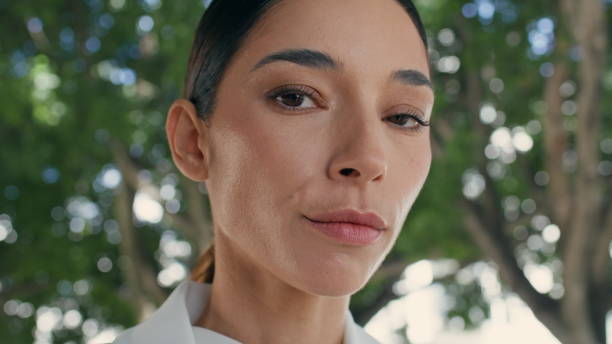Close-Up Portrait Of Beautiful Young Woman