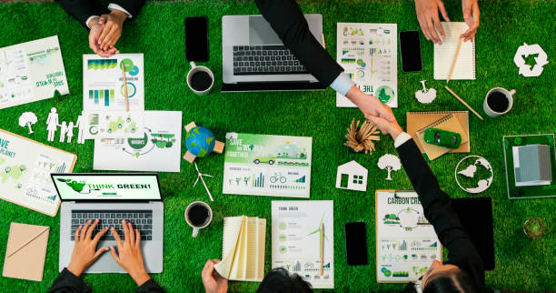 Top view panoramic banner of business people shake hand. Quaint