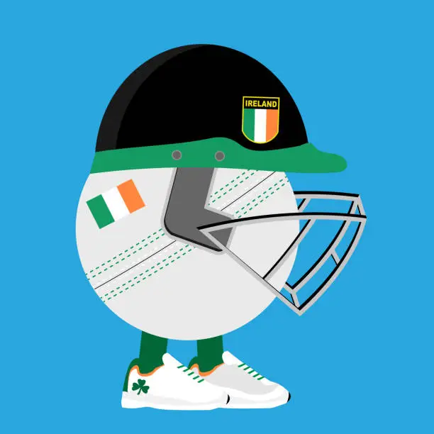 Vector illustration of Ireland cricket