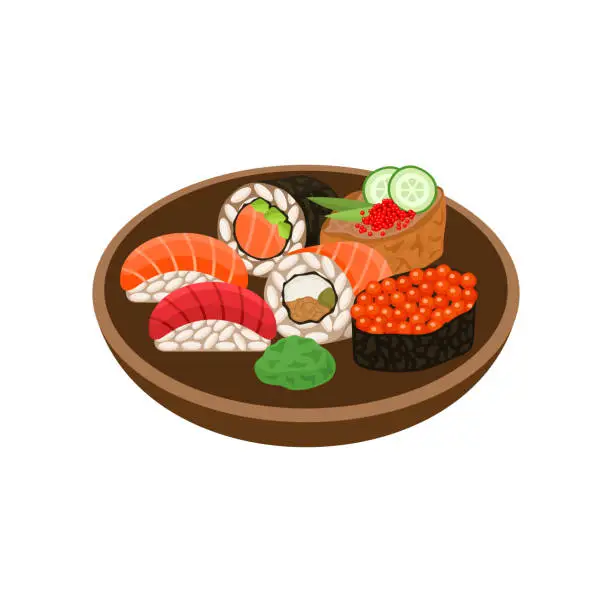 Vector illustration of Sashimi traditional Japanese food vector illustration