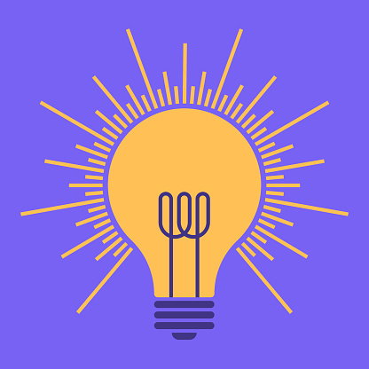Idea lightbulb thought concept invention thinking background.