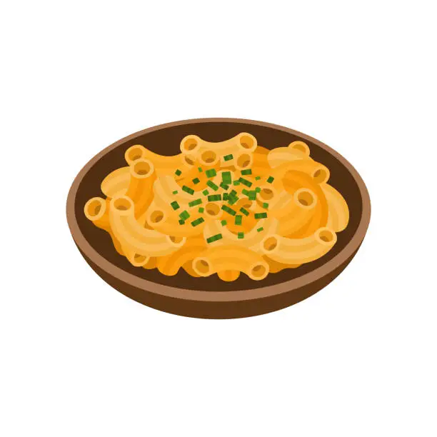Vector illustration of Mac and Cheese traditional American food vector illustration