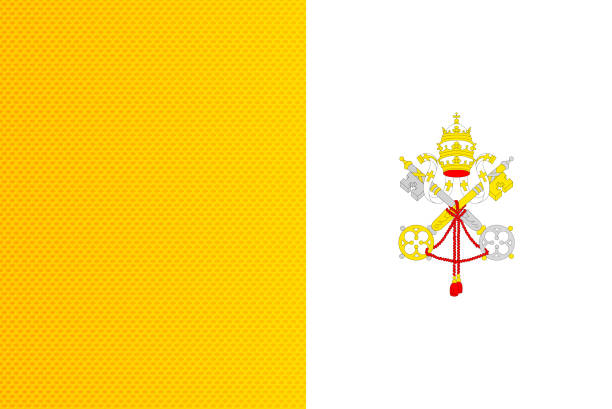 stoff textil tapete der nationalflagge der vatikanstadt - real world stock-grafiken, -clipart, -cartoons und -symbole
