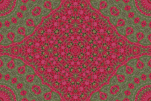 Red and green colored cushion design.