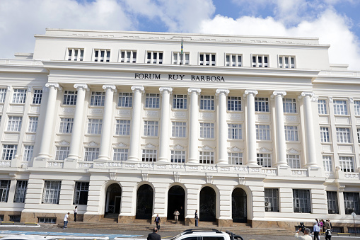 salvador, bahia, brazil - february 1, 2024: view of the Forum Ruy Barbosa building in the city of Salvador.