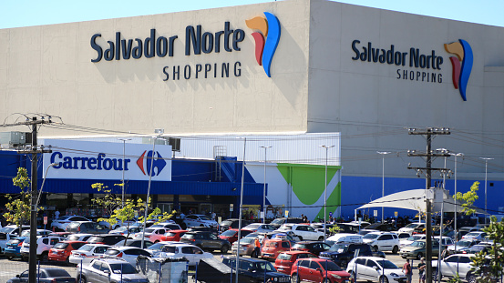 salvador, bahia, brazil - january 12, 2024: facade of Salvador Norte Shopping in the city of Salvador.