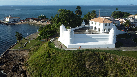 salvador, bahia, brazil - december 25, 2023: view of the Monte Serrat fort in the city of Salvador.