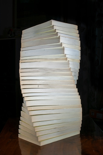 Stack of spiral books