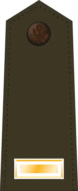Vector illustration of Shoulder pad for army green service uniform of the USA SECOND LIEUTENANT army officer