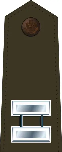 Vector illustration of Shoulder pad for army green service uniform of the USA CAPTAIN army officer