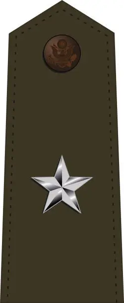 Vector illustration of Shoulder pad for army green service uniform of the USA BRIGADIER GENERAL army officer