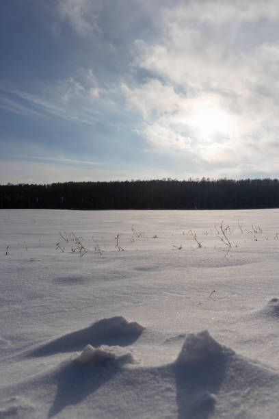 drifts of white snow in sunny weather, beautiful fresh snow after a snowfall in clear weather