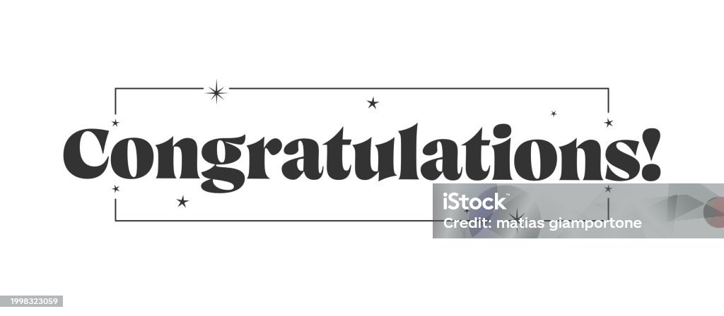 Ilustración de Congratulations Message With Stars Inside A Thin Frame y ...