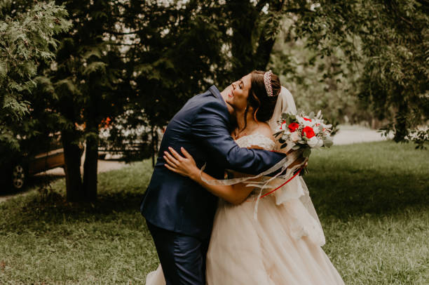 istock first meeting newlyweds groom wait sees bride hug 1998358328