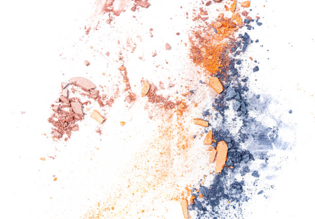 istock Broken Eye Shadow Isolated, Smashed Makeup Palette, Crushed Natural Glitter Pigment Texture 1998404233