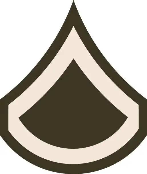 Vector illustration of Shoulder pad military enlisted rank insignia of the USA Army PRIVATE FIRST CLASS