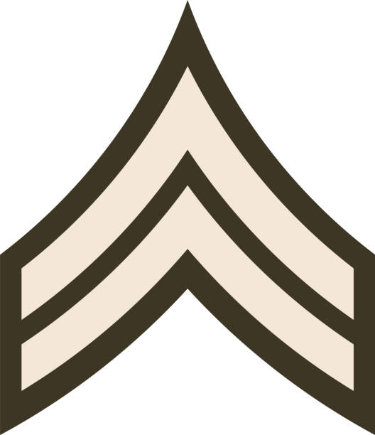 ilustrações de stock, clip art, desenhos animados e ícones de shoulder pad military enlisted rank insignia of the usa army corporal - solider major army saluting