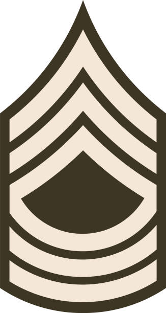 ilustrações de stock, clip art, desenhos animados e ícones de shoulder pad military enlisted rank insignia of the usa army master sergeant - solider major army saluting