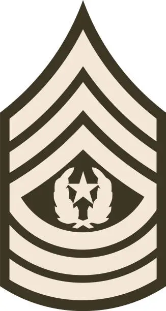 Vector illustration of Shoulder pad military enlisted rank insignia of the USA Army COMMAND SERGEANT MAJOR