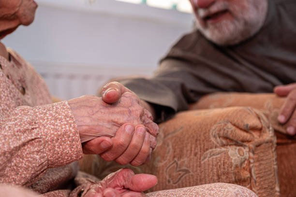 istock Arabic old couples love each other while holding their hands 1998487467