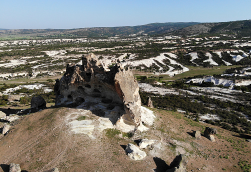 A view from Asar Castle in the Phrygian Valley in Doger, Afyonkarahisar, Turkey.