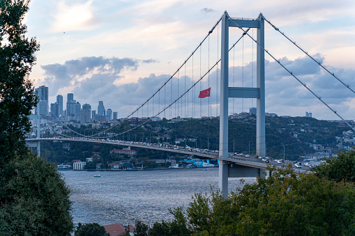 Bosphorus and bridge. Bosphorus Bridge. 15 July Martyrs Bridge.