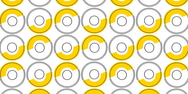 Vector illustration of Abstract 2D Geometric Pattern, Geometric Background, Loops, Circles, Rounds, Flat Illustration, Loopable Elements, Seamless Pattern