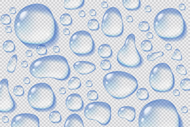прозрачная капля воды - роса stock illustrations