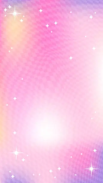 Vector illustration of Cute y2k pink anime storis background.