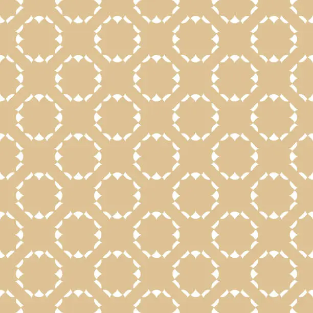 Vector illustration of Golden vector seamless pattern. Abstract ornament with small flower silhouettes