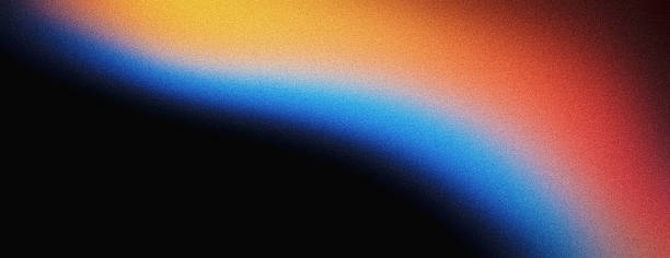 istock Abstract grainy background yellow blue orange color flow wave black copy space noise texture effect vibrant dark banner 1998607131