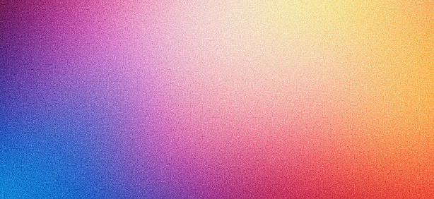 Purple orange blue pink grainy gradient background abstract poster design noise texture, copy space