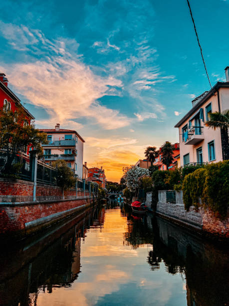 istock Vibrant-Colored Sunset in Lido, Italy 1998657284