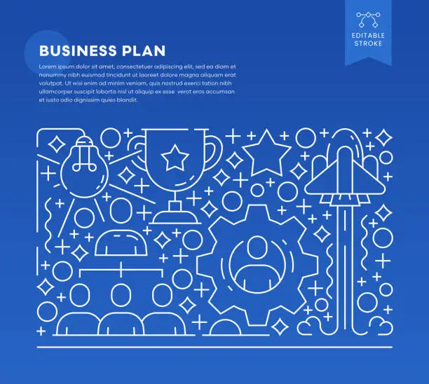 Vector illustration of Business Plan Web Banner Template