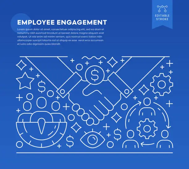 Vector illustration of Employee Engagement Web Banner Template
