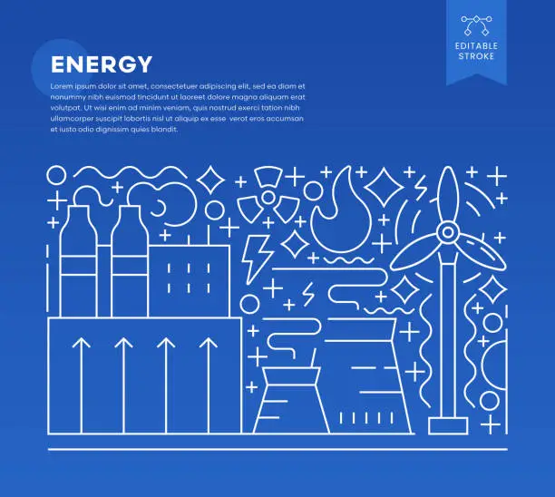 Vector illustration of Energy Industry Web Banner Template