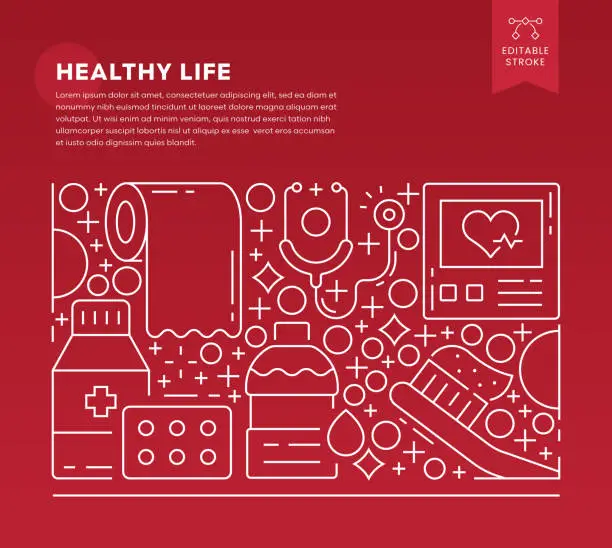 Vector illustration of Healthy Life Web Banner Template