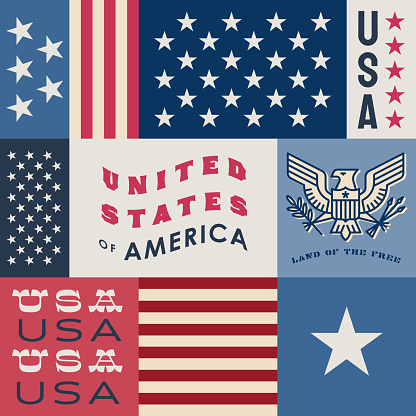USA Stars and Stripes Collage