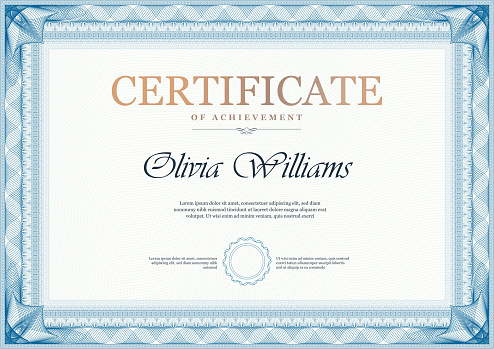 Vector certificate of achievement, appreciation template. Simple stylish diploma design template.
GLOBAL COLORS.